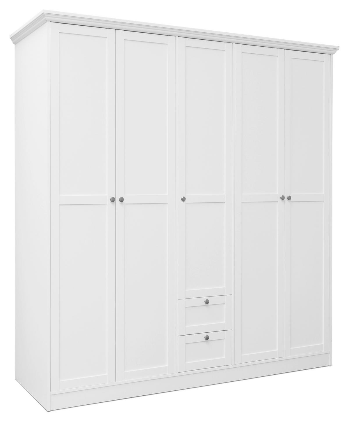 SZAFA UCHYLNA LANDWOOD 19 - kolor srebrny/biały, Lifestyle, materiał drewnopochodny/metal (190/200/67cm) - MID.YOU