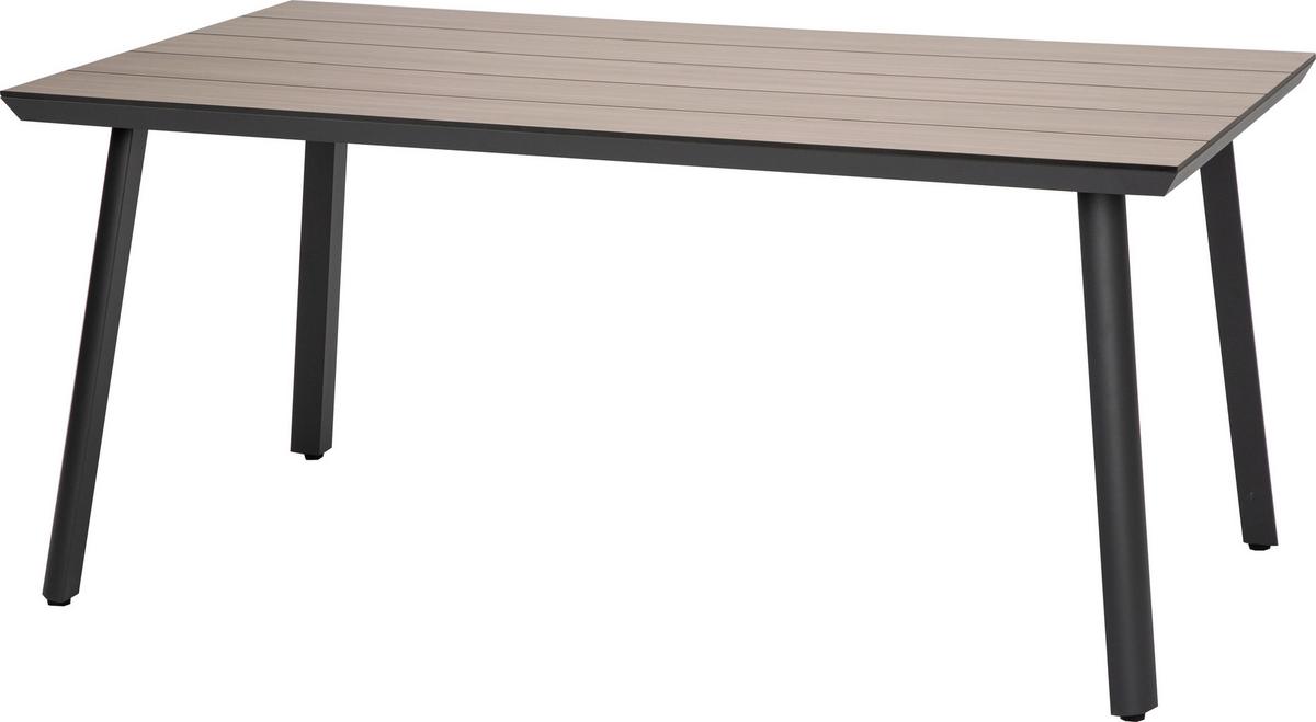 Gartengarnitur 5-tlg. Metall/Kunststoff - Anthrazit/Schwarz, Basics, Holzwerkstoff/Kunststoff (92/73/160cm) - Gardenson