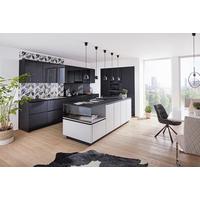 Bucătărie la comandă Stuctura/Fashion - culoare lemn wenge/gri deschis, Modern, sticlă/material pe bază de lemn (364/178cm) - Nobilia