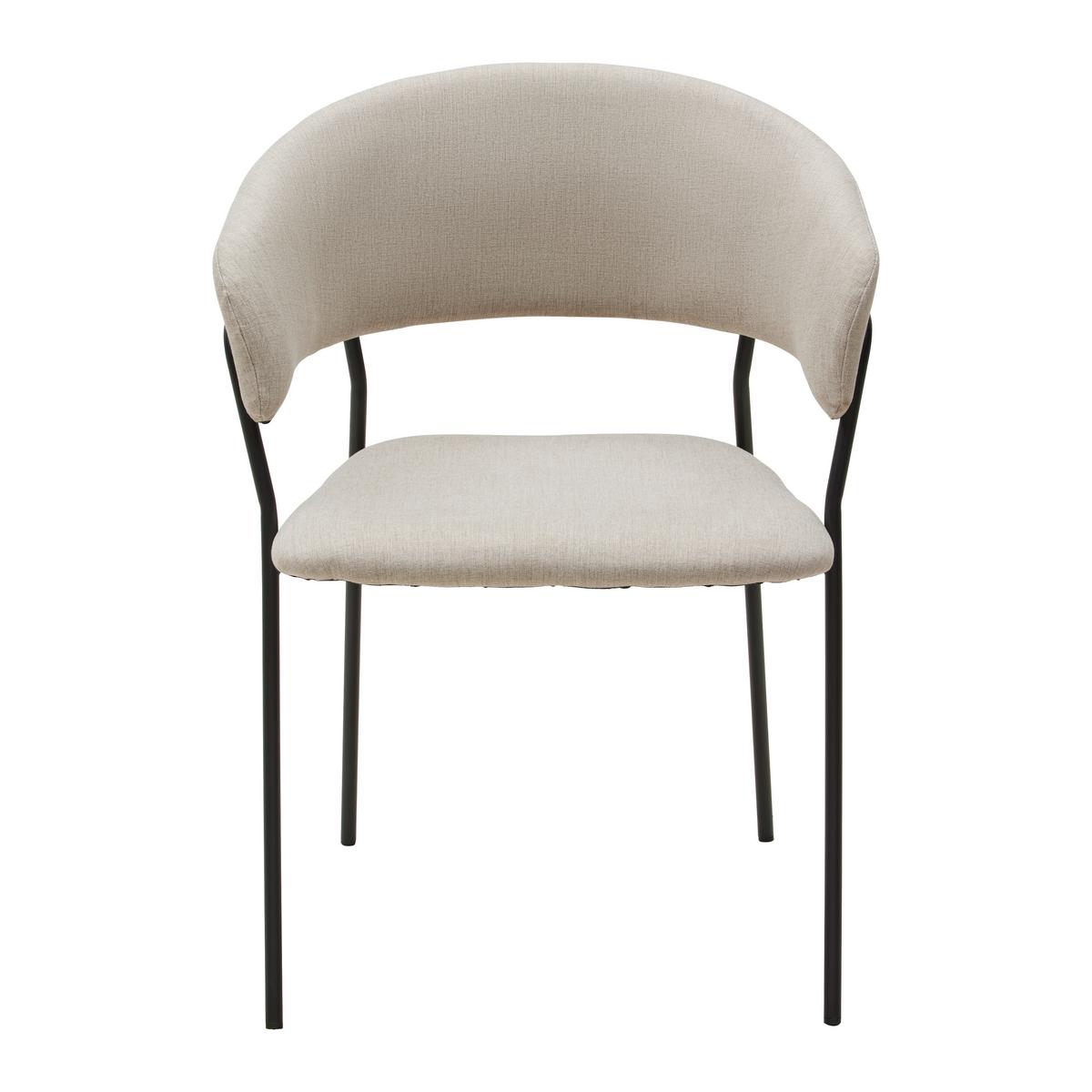 Armlehnstuhl Alice in Beige - Beige/Schwarz, Design, Holz/Textil (53/80/59cm) - Mömax