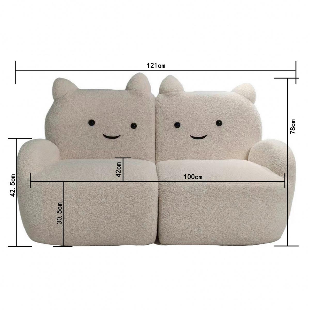 CANAPEA KITTI -TREND- - alb, Romantik / Landhaus, lemn/textil (121/42/78cm) - Premium Living