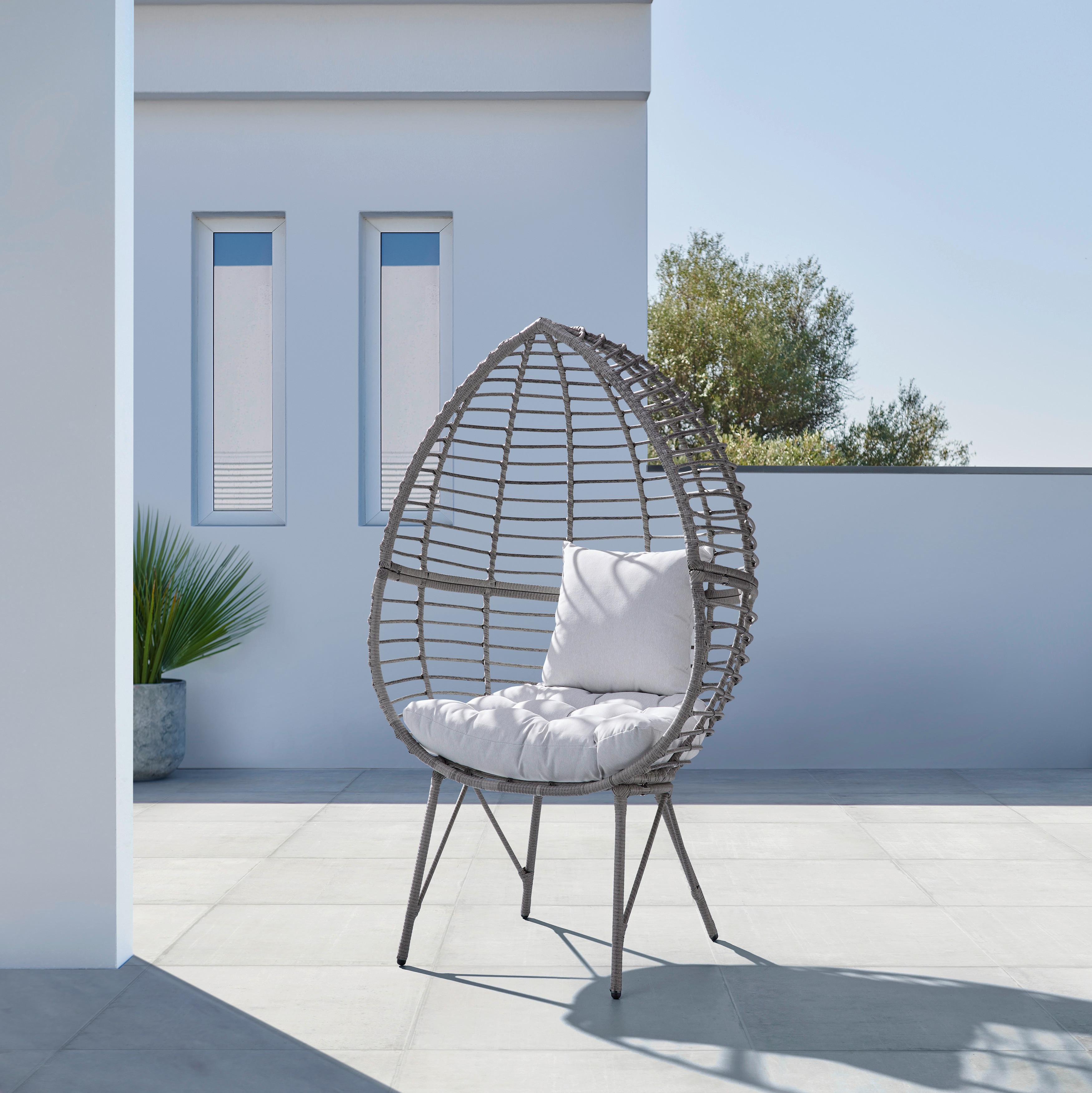 Vrtni Stol Mia, Siva, Bela, Jeklo - siva, Moderno, kovina/umetna masa (91/153/65cm) - Bessagi Garden