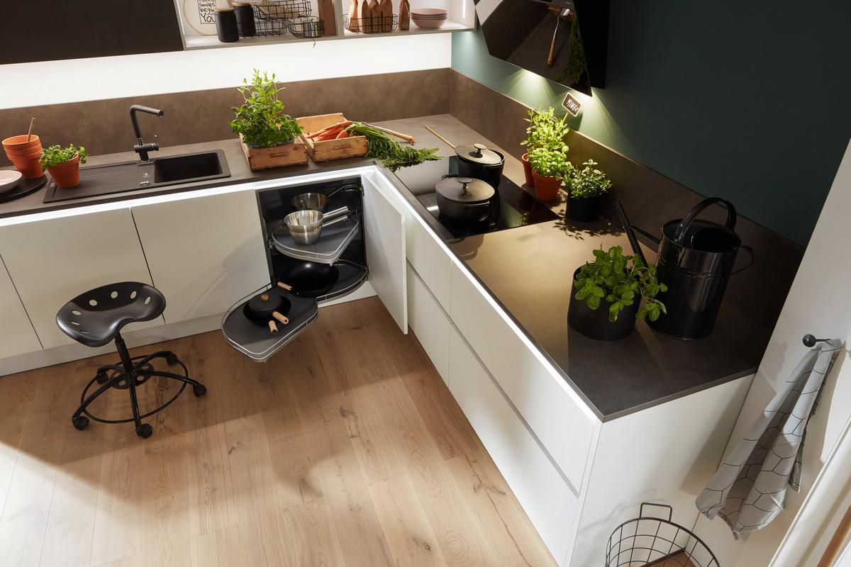 Einbauküche Portland / Plus in Anthrazit / Weiß - Anthrazit/Weiß, MODERN, Holzwerkstoff - Nolte Küchen
