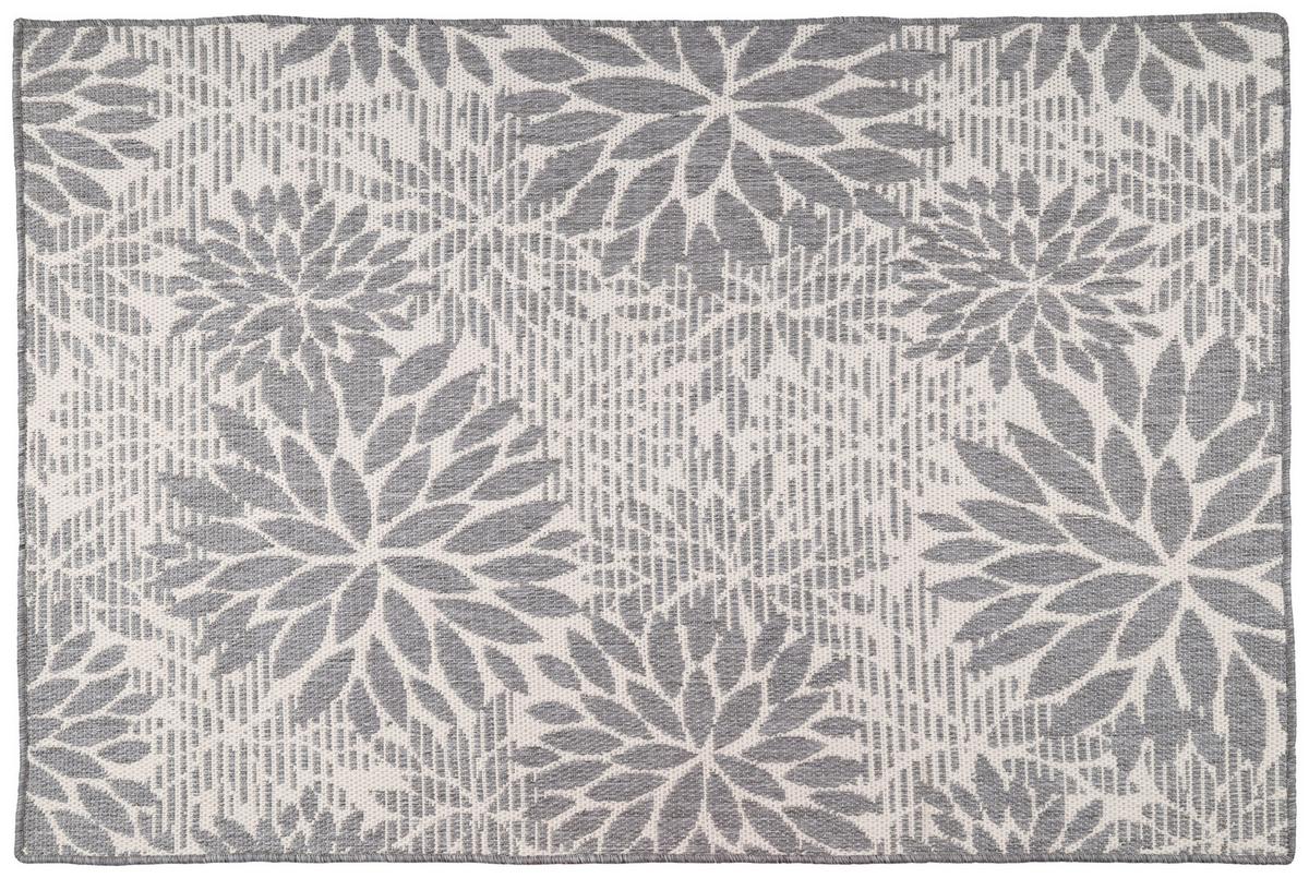 Outdoorteppich Noura Grau/Weiß ca. 120x170 cm - Grau, MODERN, Textil (120/170cm) - Bessagi Garden