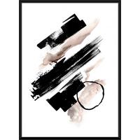 Slika Kenzo - črna/večbarvno, papir/leseni material (50/70cm) - Modern Living