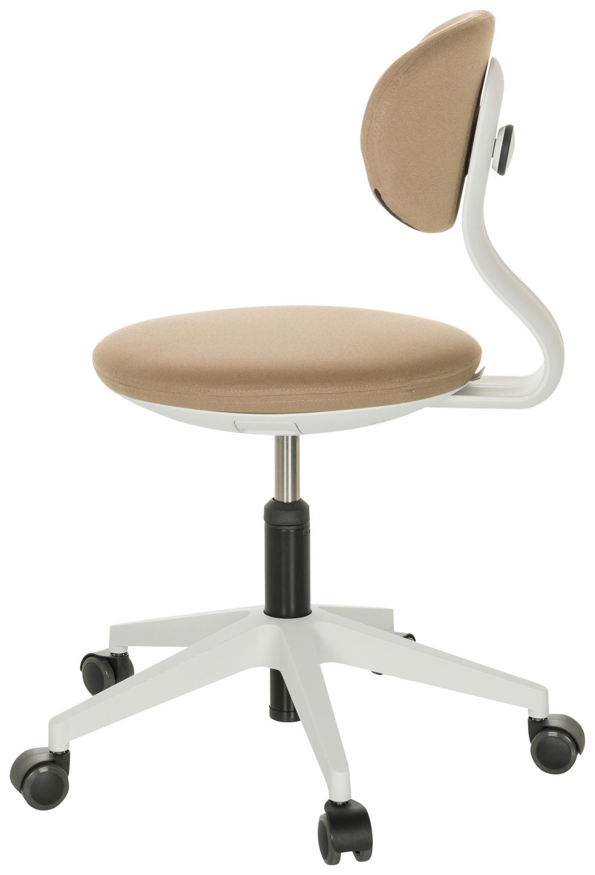 Jugenddrehstuhl Minimovo ca.42x66-87x52cm Beige - Beige/Weiß, Basics, Kunststoff/Textil (42/66-87/52cm) - MID.YOU