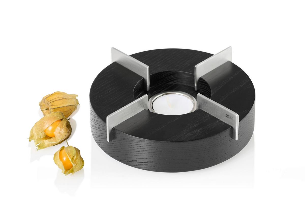 PODGRZEWACZ TK55 - czarny, Design, metal/drewno (16,0/5,5cm) - AdHoc