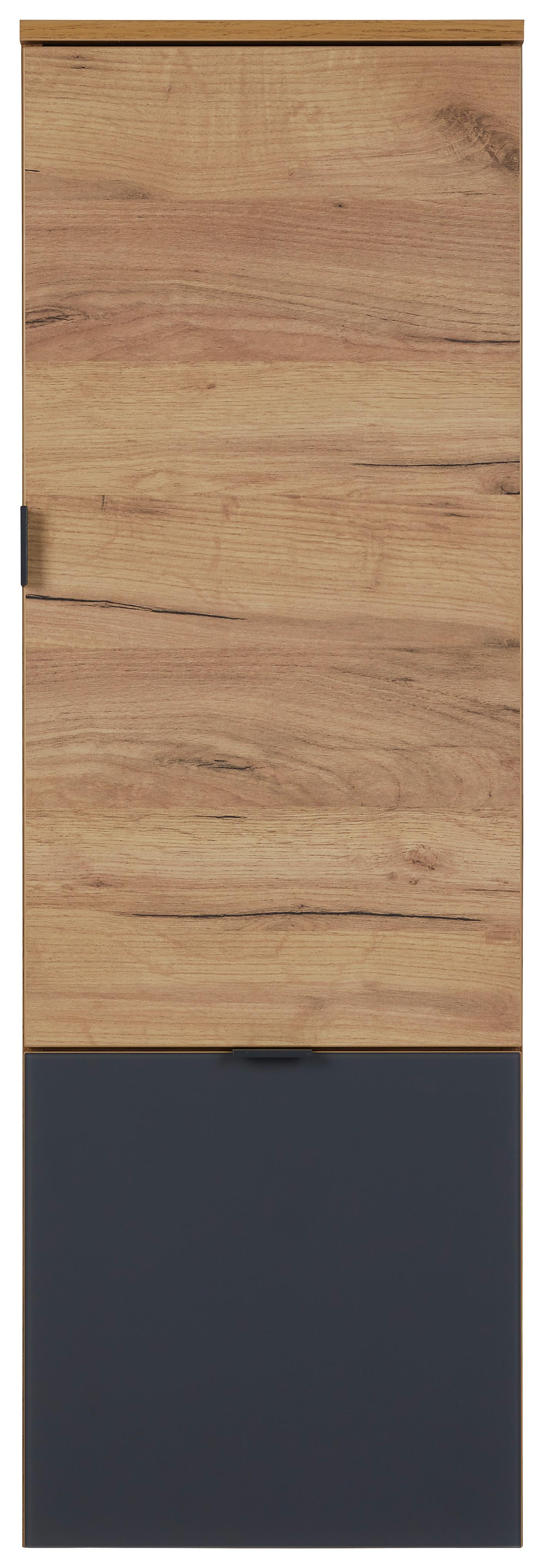 Hängeschrank in Graphitfarben - Eichefarben/Graphitfarben, Modern, Glas/Holzwerkstoff (36/108/35cm) - Premium Living