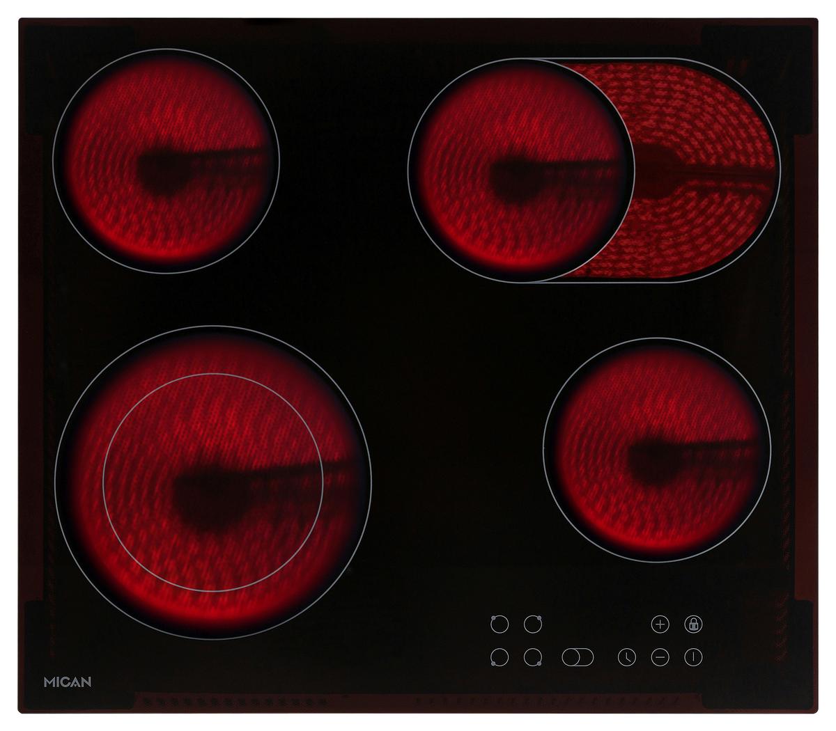 Glaskeramikkochfeld CKA4Z2KB - Schwarz, Basics, Glas (58/4,5/51cm) - Mican