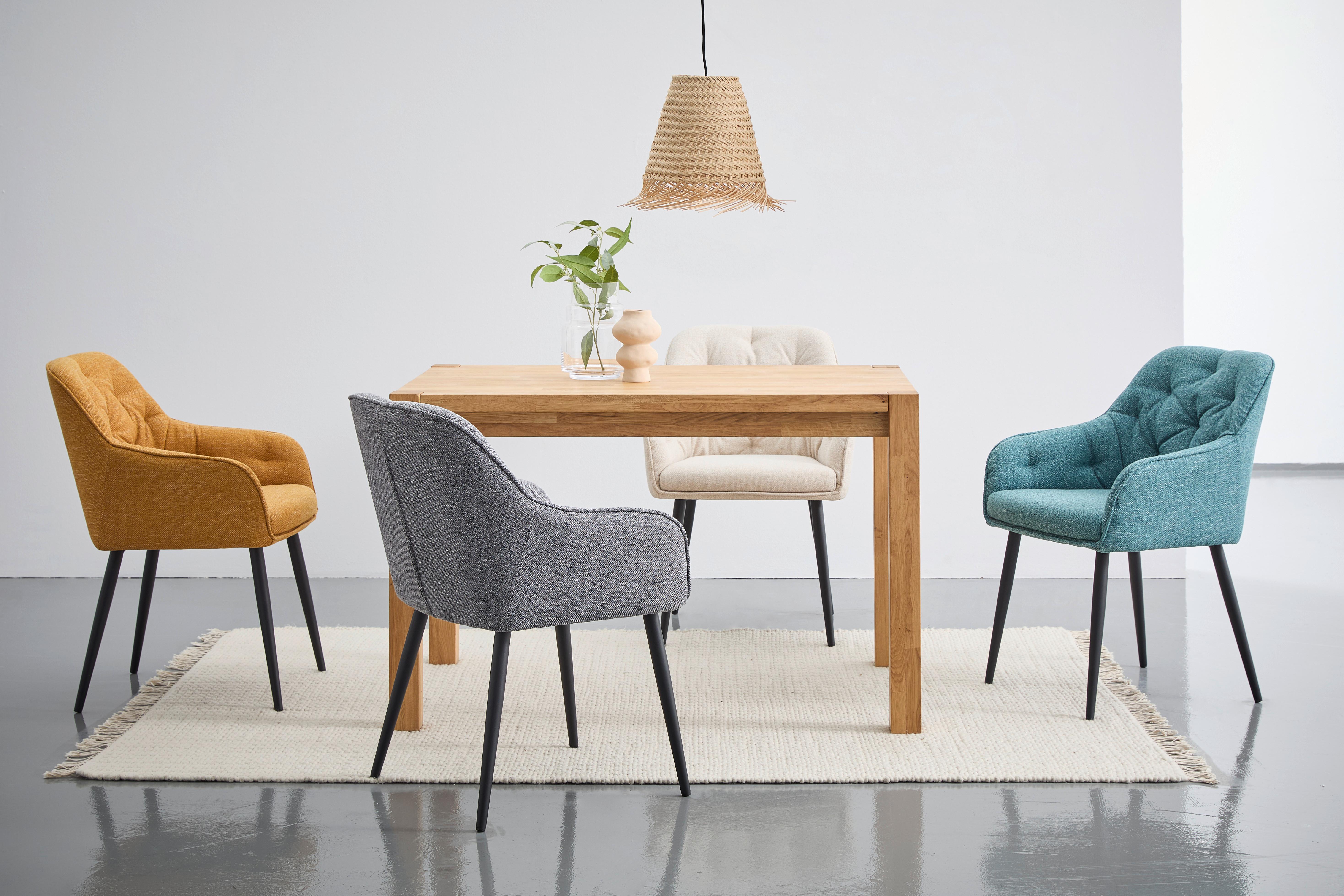STÓŁ DO JADALNI TINA - kolor dębowy, Konventionell, drewno (120/80/76cm) - Linea Natura