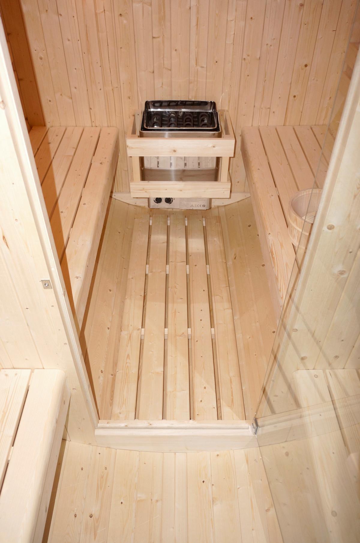 Szaunahordó Bergen - lucfenyőszínű, Konventionell, üveg/fa (194,8/220/191,5cm) - Sanotechnik