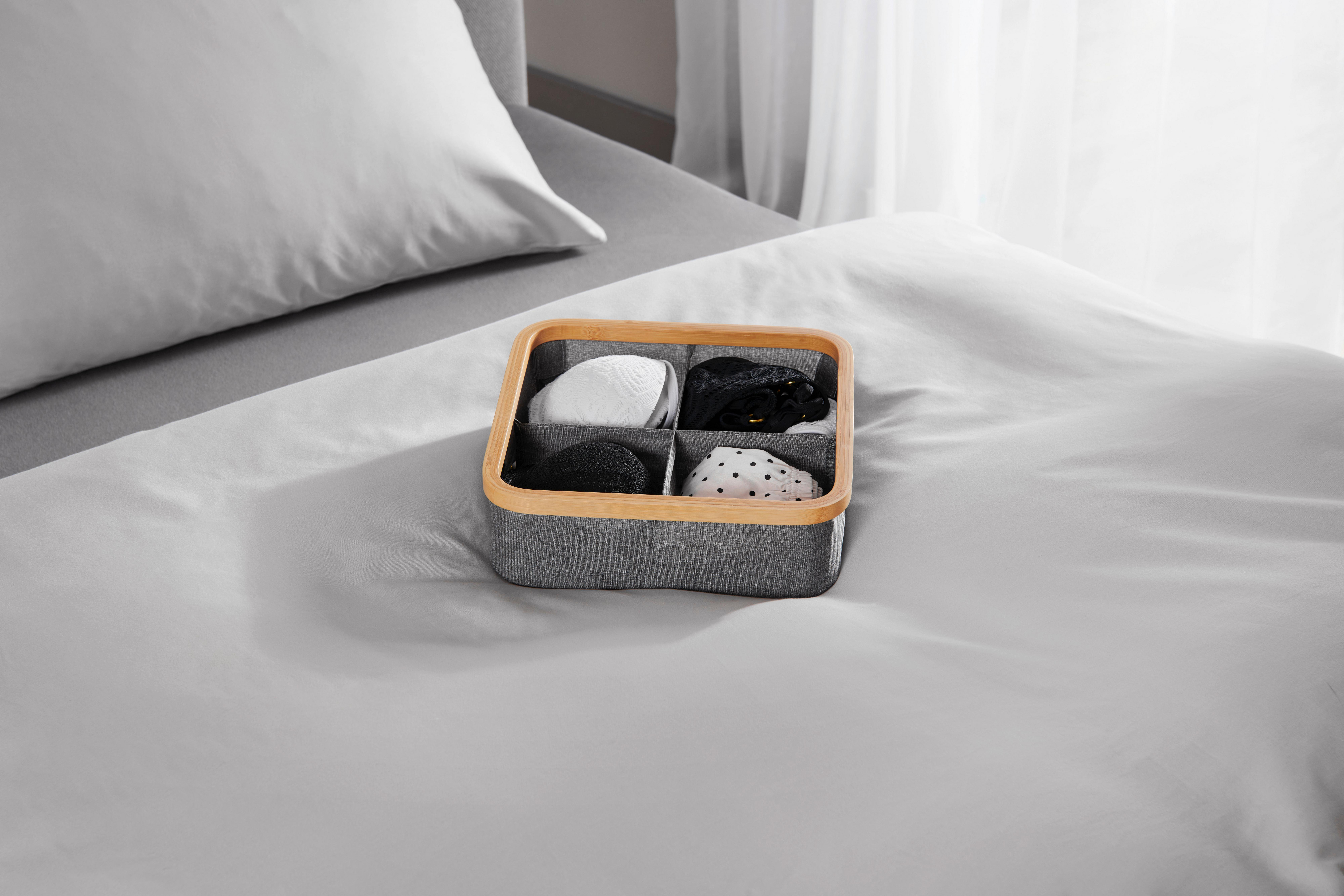 Aufbewahrungsbox Simply Storage in Grau - Grau, MODERN, Karton/Holz (30/30/9cm) - Premium Living