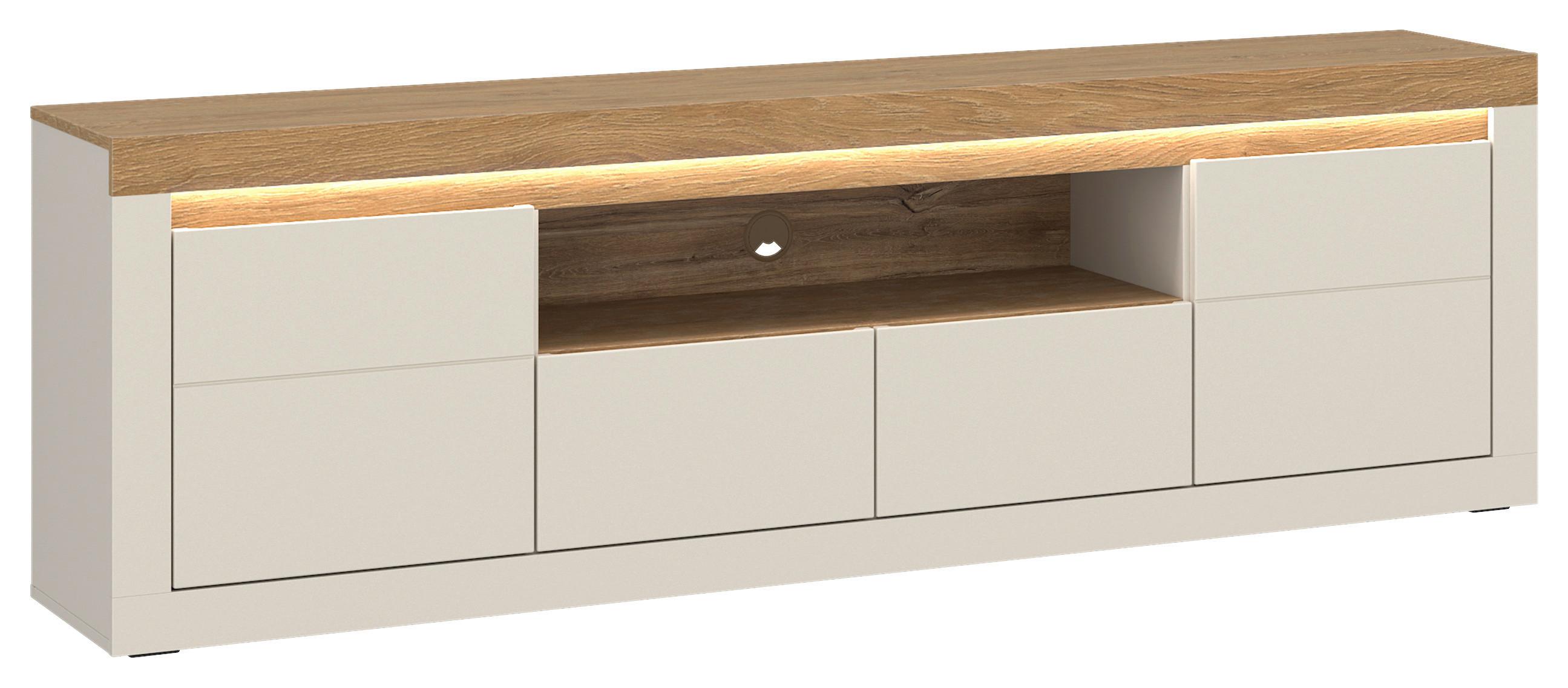Tv Komoda Naxxar - kašmir/boja hrasta, Trendi, pločasti materijal/plastika (194/62,5/39,6cm) - Modern Living