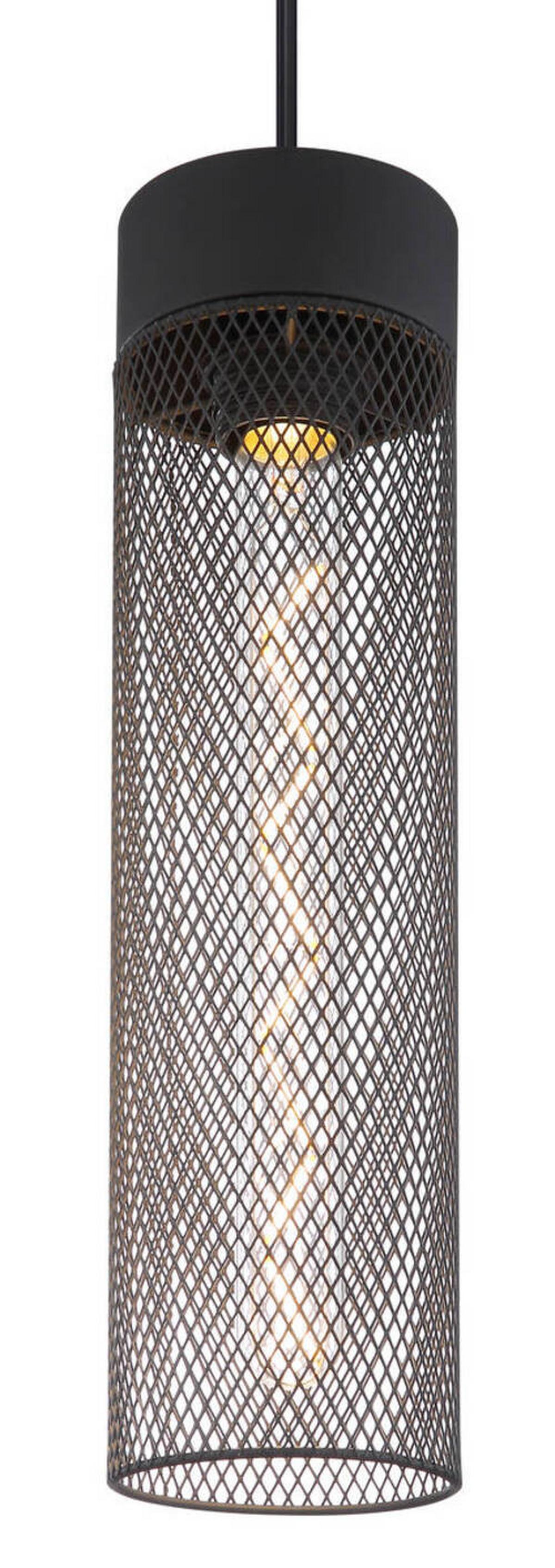 Hängeleuchte Hans Schwarz matt max. 40Watt - Schwarz, Design, Metall (10/120cm) - Globo