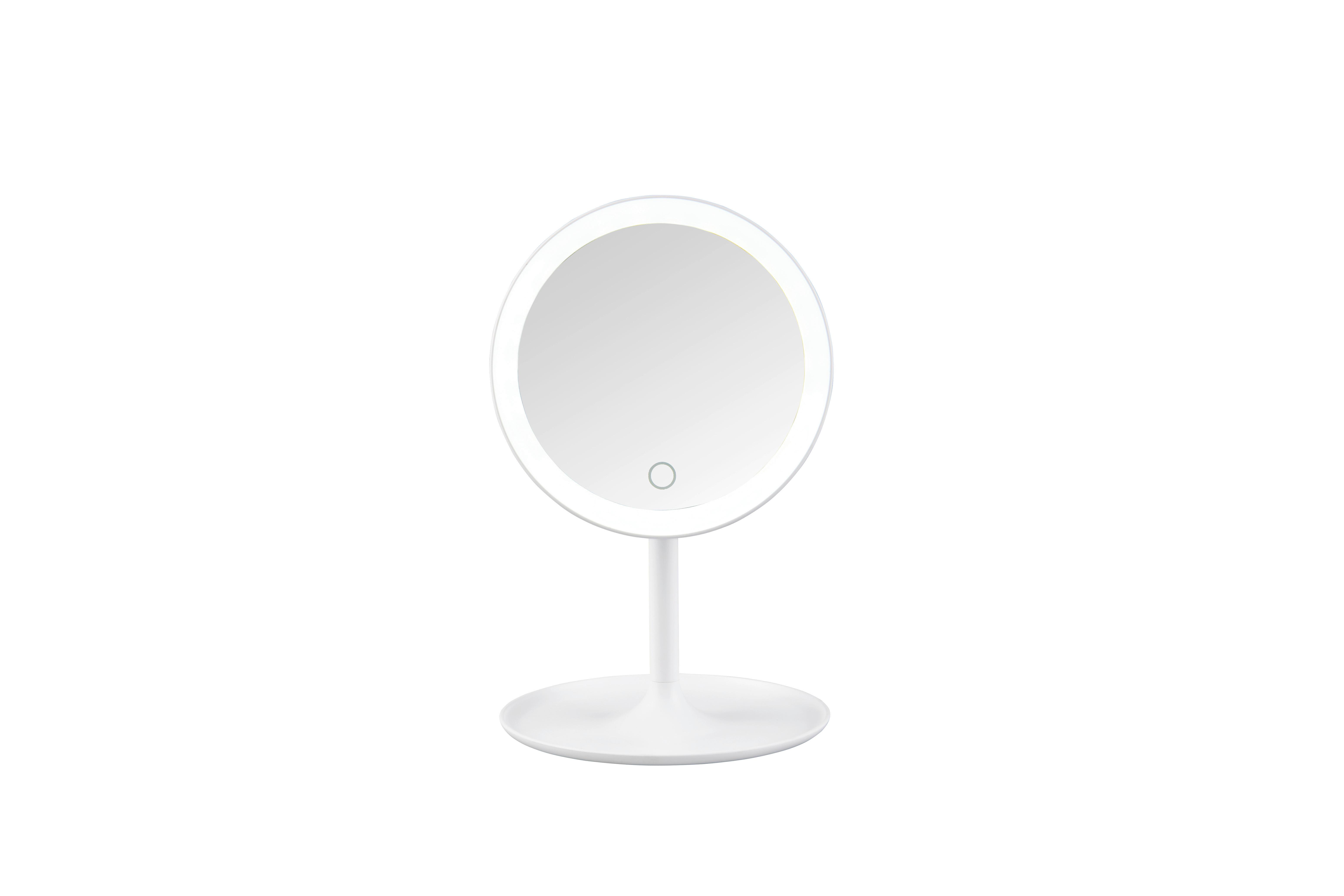 SMINKSPEGEL LIARA -SB- - vit, Modern, glas/plast (18/28,5cm) - Mömax