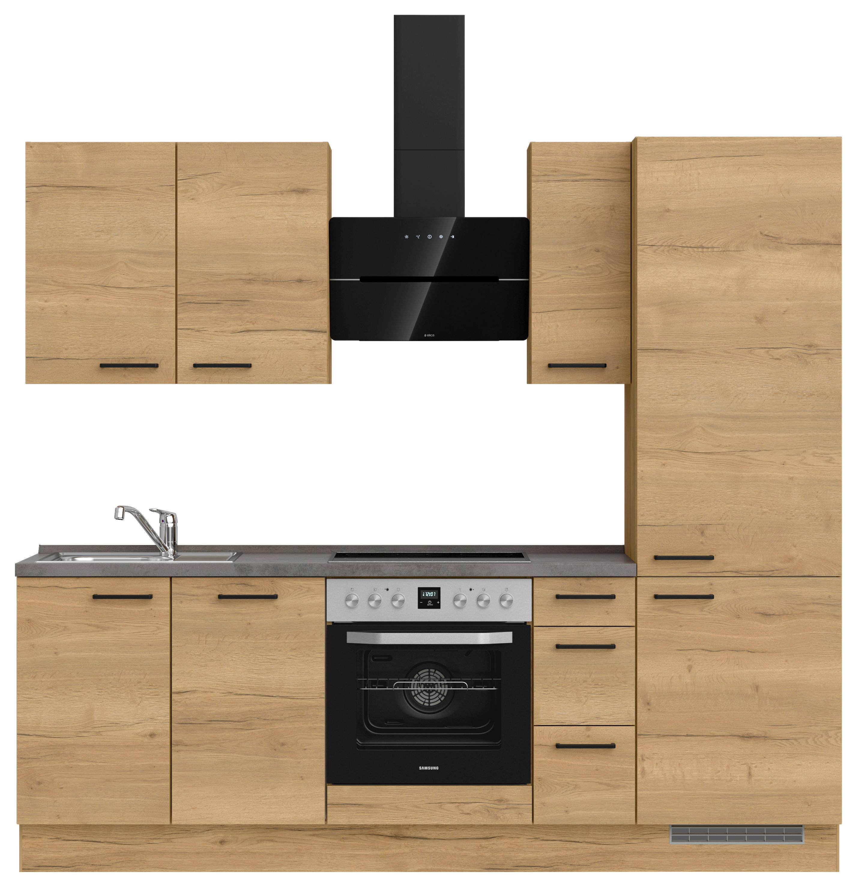 Küchenleerblock Structura High o. Geräte Eiche - Schieferfarben/Eichefarben, MODERN, Holzwerkstoff/Metall (240cm) - Nobilia