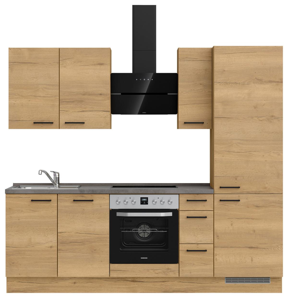 Küchenleerblock Structura High o. Geräte Eiche - Schieferfarben/Eichefarben, MODERN, Holzwerkstoff/Metall (240cm) - Nobilia