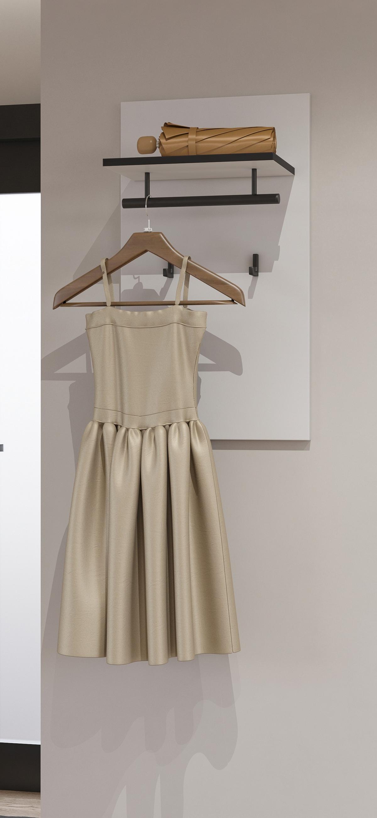 Előszobapanel Cross - fekete/fehér, Modern, faalapú anyag (40/70/20cm)