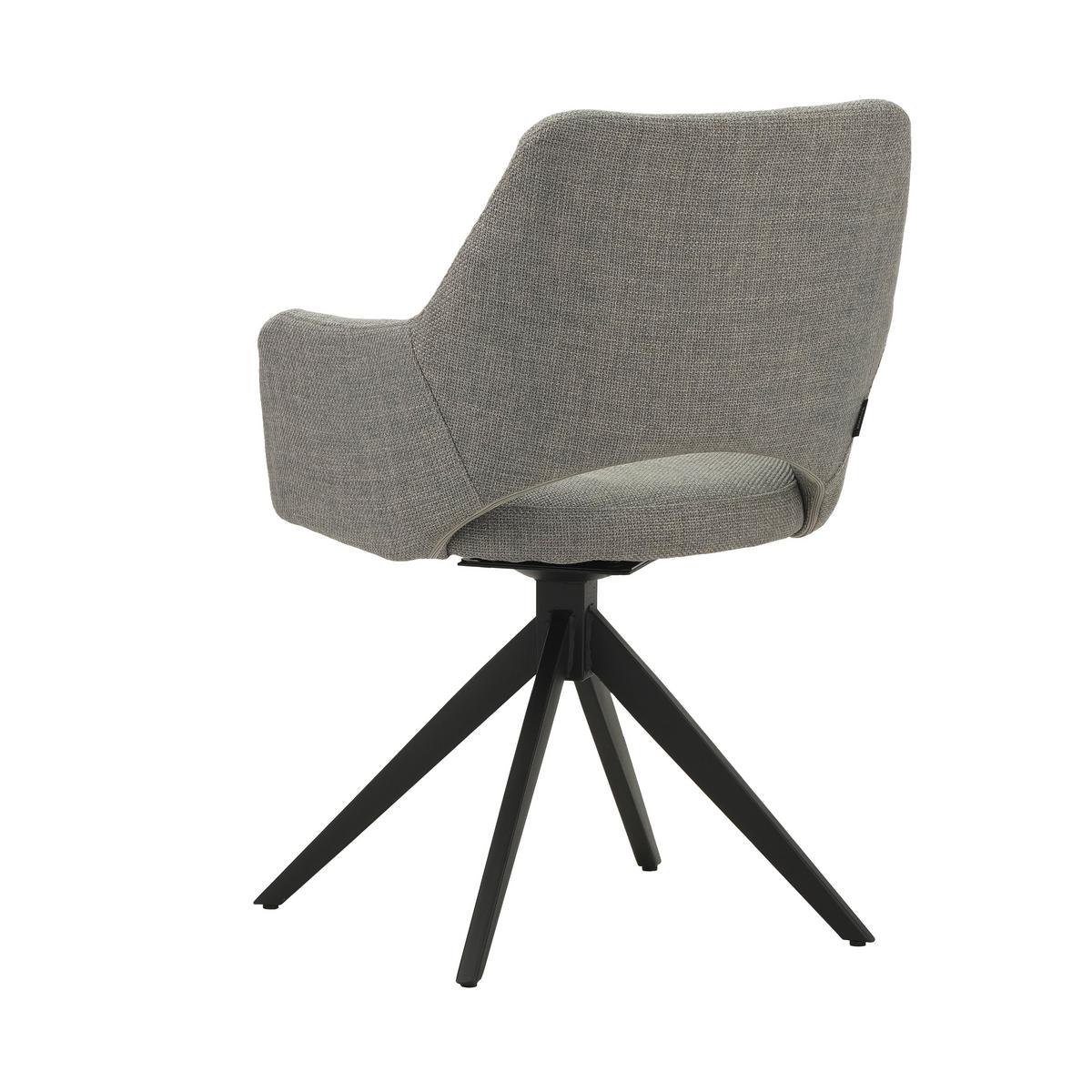 Stuhl Asher Grau - Schwarz/Grau, MODERN, Textil/Metall (54,5/85/61,5cm) - MID.YOU