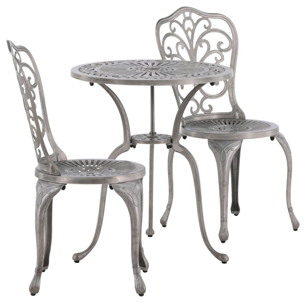 BALKONSET NANDIN - Silberfarben, KONVENTIONELL, Metall - Gardenson