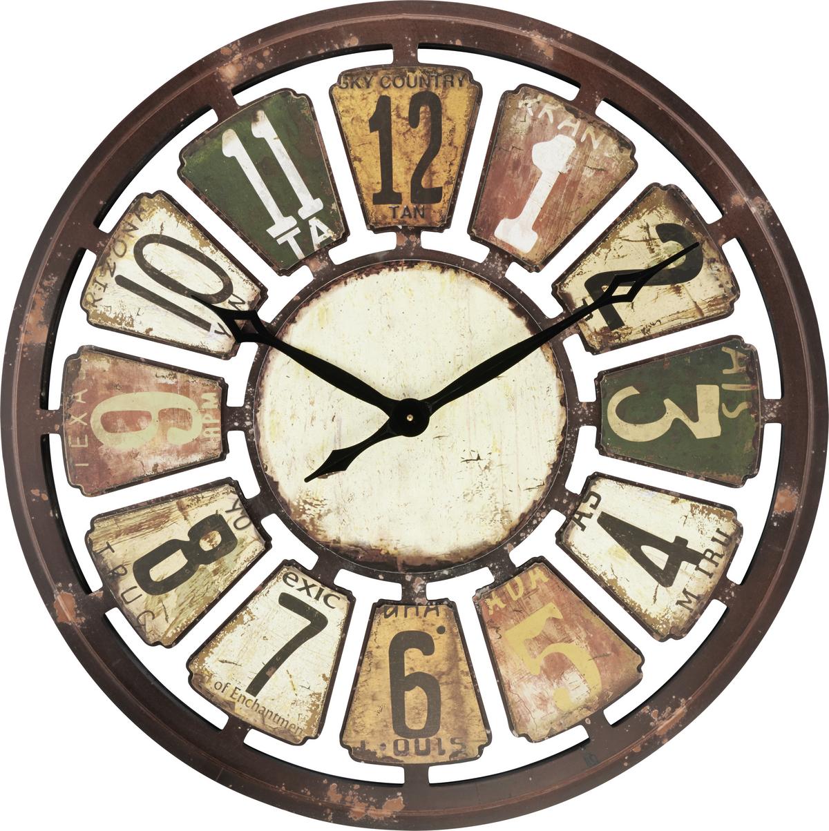 Wanduhr Andrea Ø ca. 80cm - Multicolor, LIFESTYLE, Holz (80cm) - Modern Living