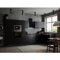 Kotna Kuhinja Z Aparati Oliver, 370x172cm - srebrne barve/črna, Design, kovina/leseni material (370/172cm) - Respekta