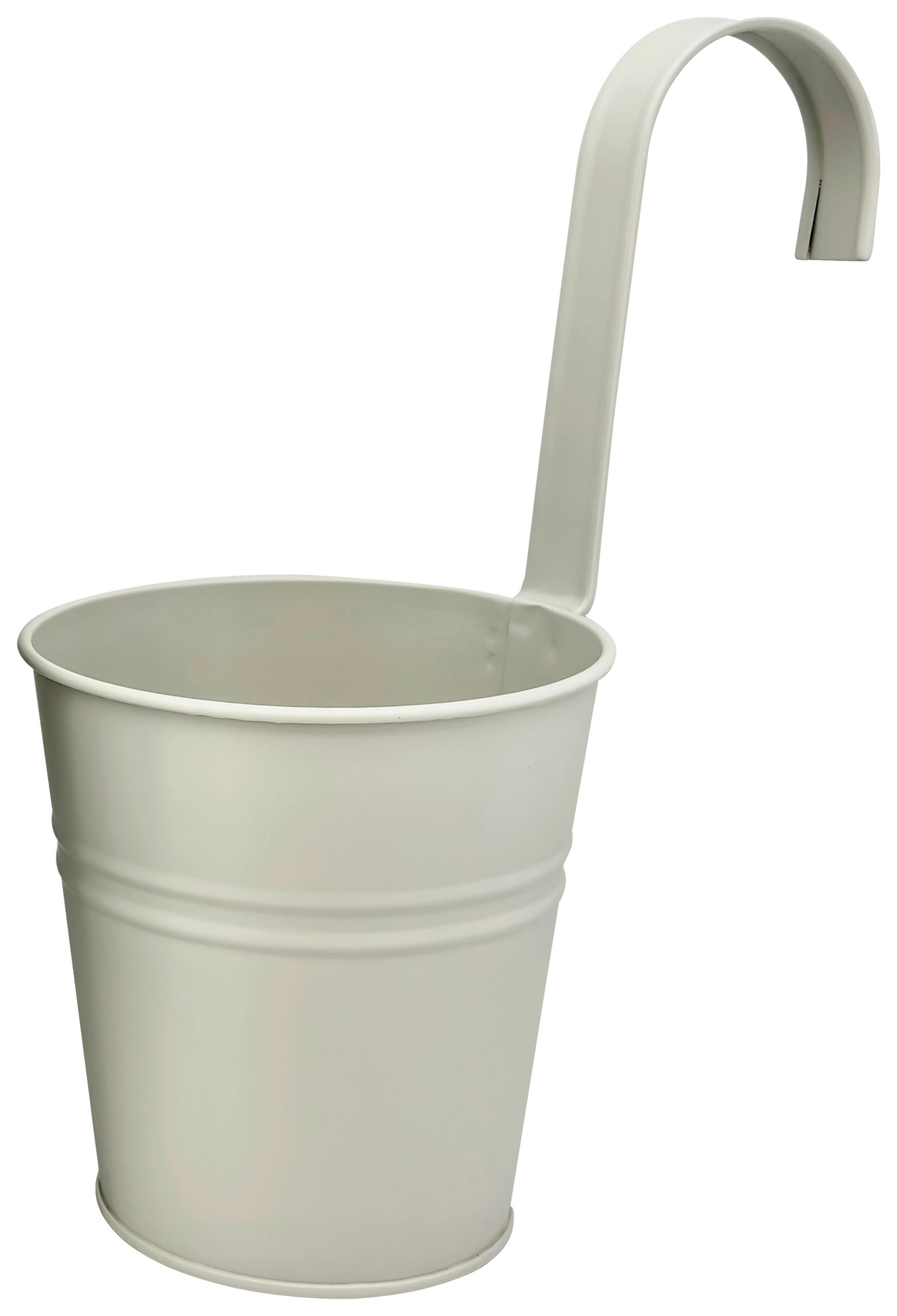 Übertopf Zana Hellgrau Ø ca. 11cm - Hellgrau, Metall (11/11,5cm) - Mömax