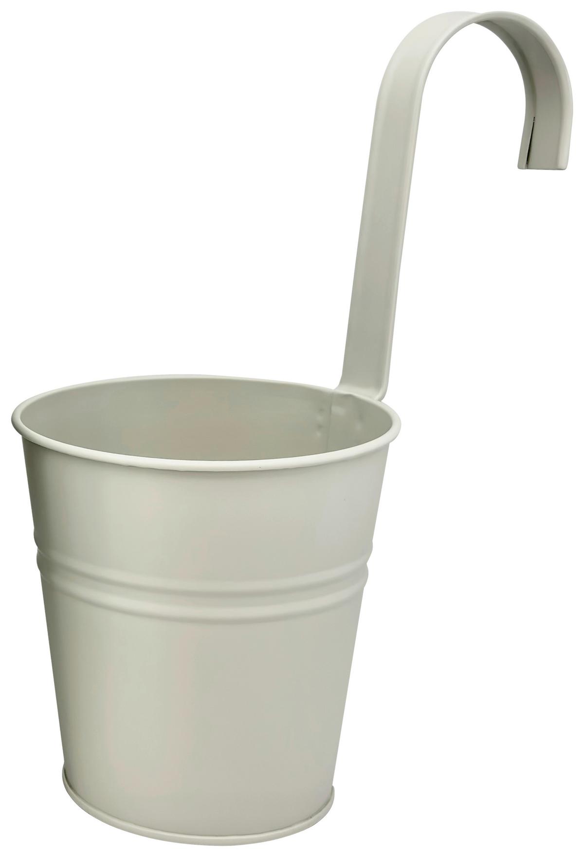 Übertopf Zana Hellgrau Ø ca. 11cm - Hellgrau, Metall (11/11,5cm) - Mömax