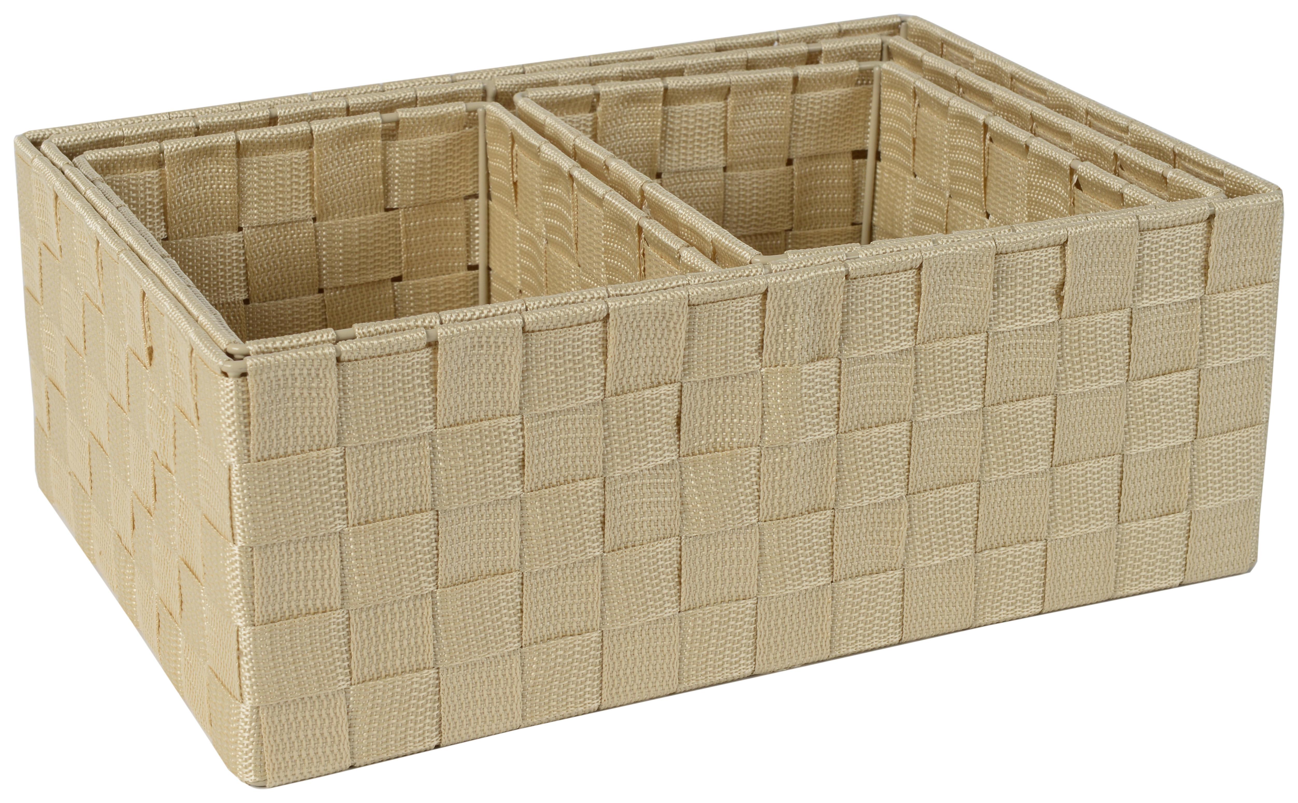 Korb Elly Beige - Beige, Kunststoff/Metall - Mömax