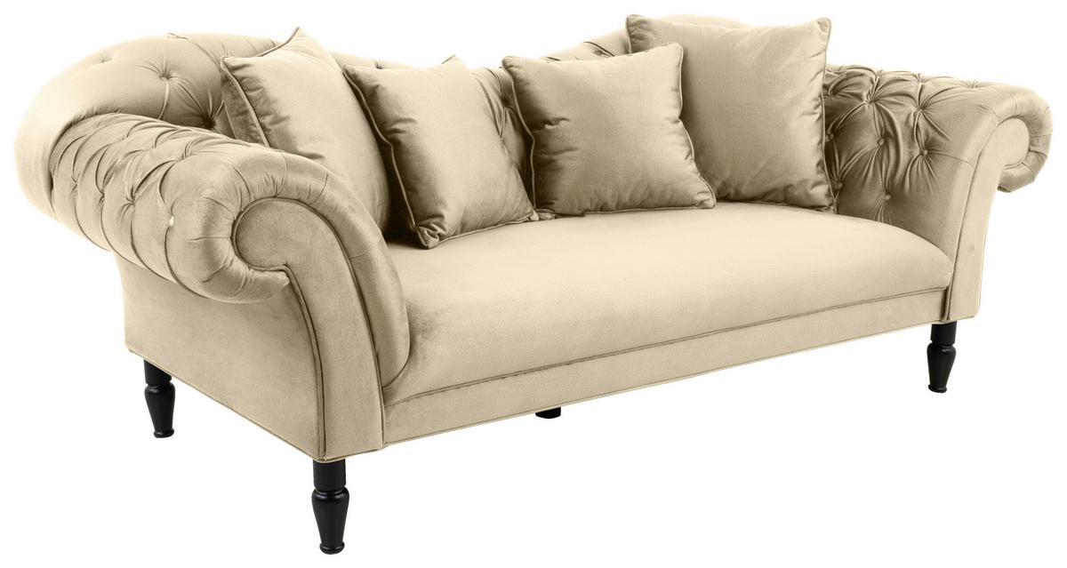 Trosjed Cupido - bež/crna, Design, tekstil/drvo (242/91/104cm) - Mömax