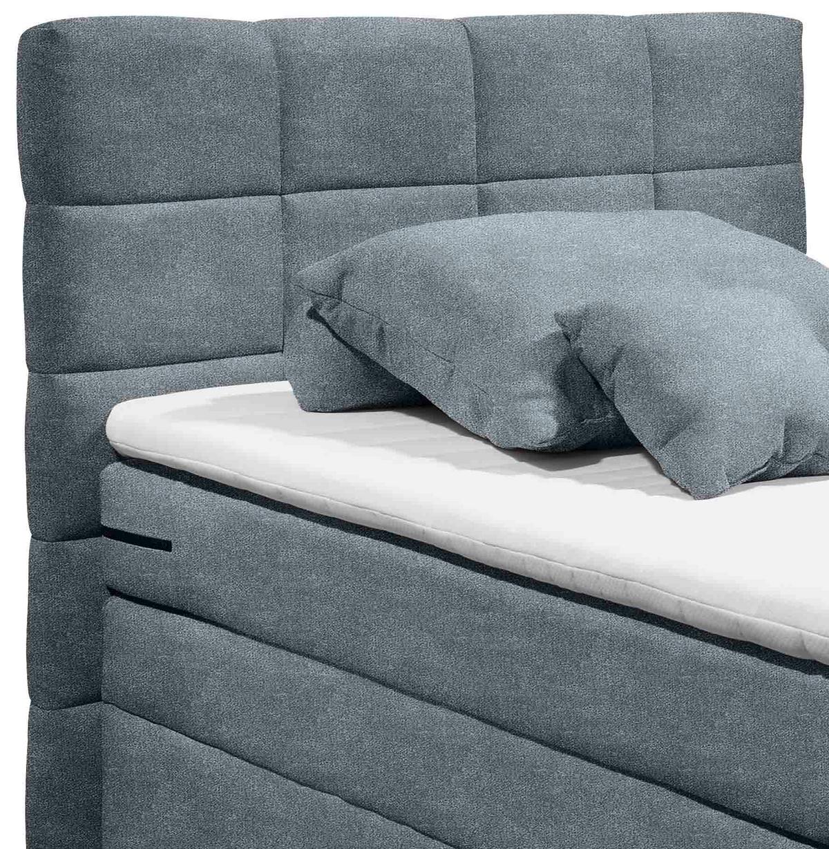 Boxspringbett Tacoma 3 inkl. Topper ca. 120x200cm Anthrazit - Anthrazit, KONVENTIONELL, Kunststoff (120/200cm) - MID.YOU
