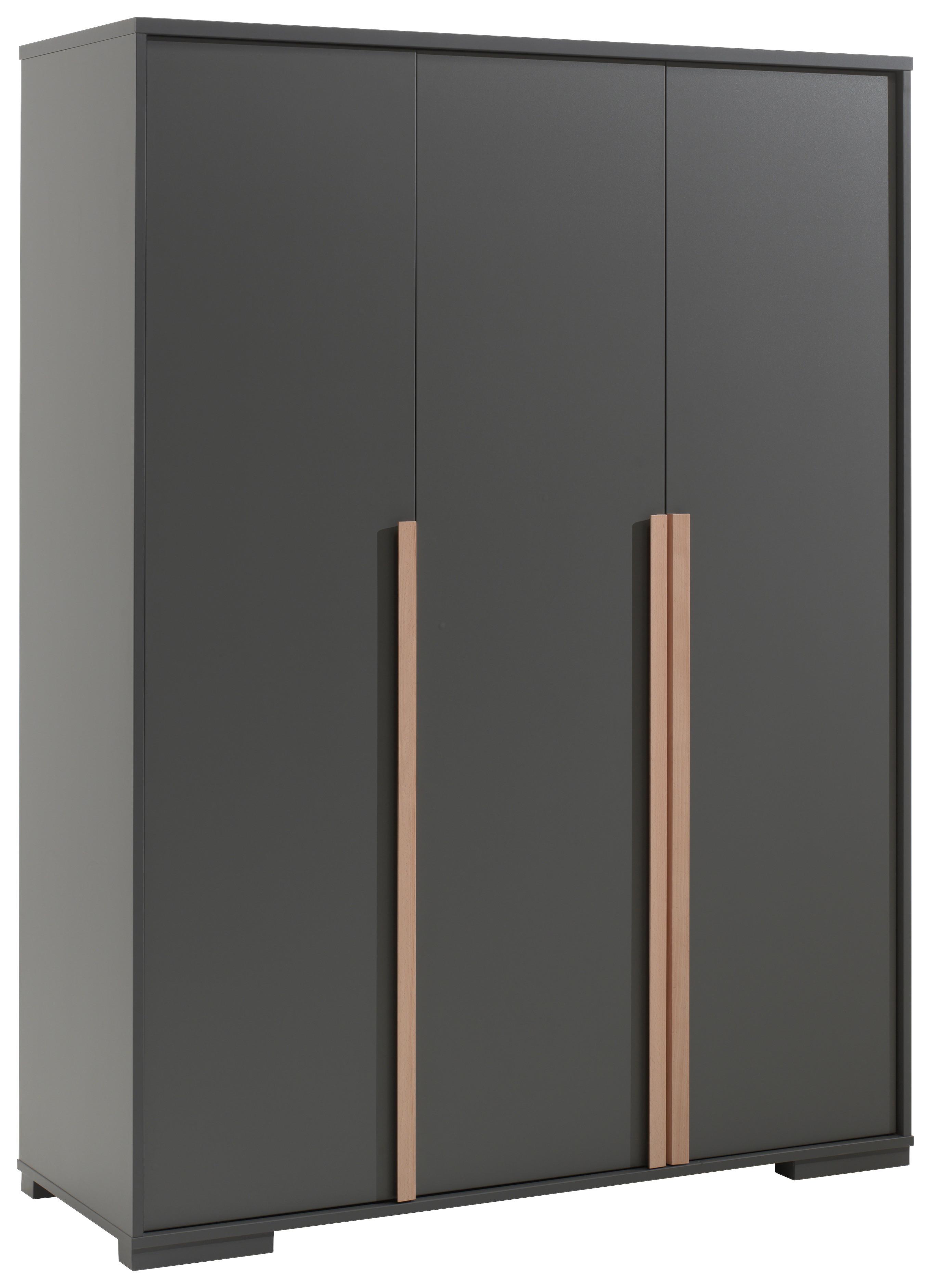 Drehtürenschrank London ca.145 ,6x195,2x56cm Anthrazit/Buche - Anthrazit/Buchefarben, MODERN, Holz/Holzwerkstoff (145,6/195,2/56cm) - MID.YOU