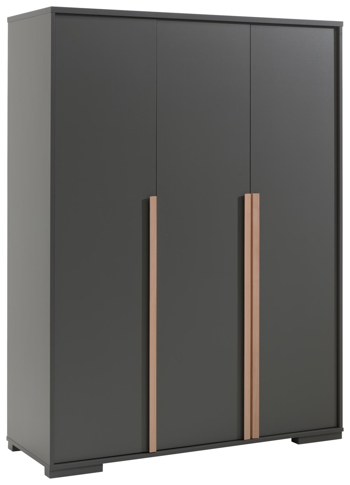 Drehtürenschrank London ca.145 ,6x195,2x56cm Anthrazit/Buche - Anthrazit/Buchefarben, MODERN, Holz/Holzwerkstoff (145,6/195,2/56cm) - Vipack