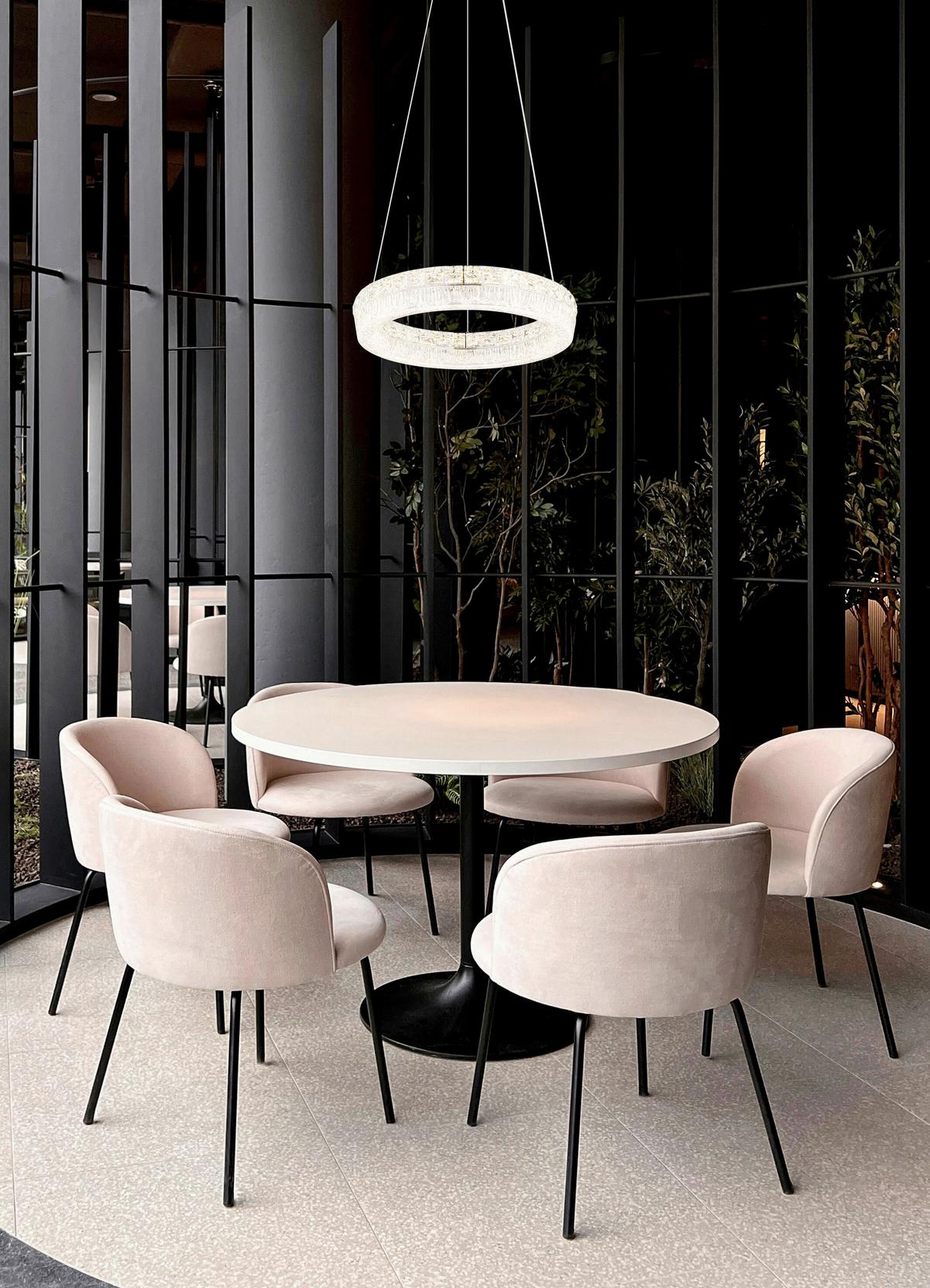 Led Viseća Svjetiljka Laurel - prozirno/boje kroma, Konvencionalno, staklo/metal (40/120cm) - Globo