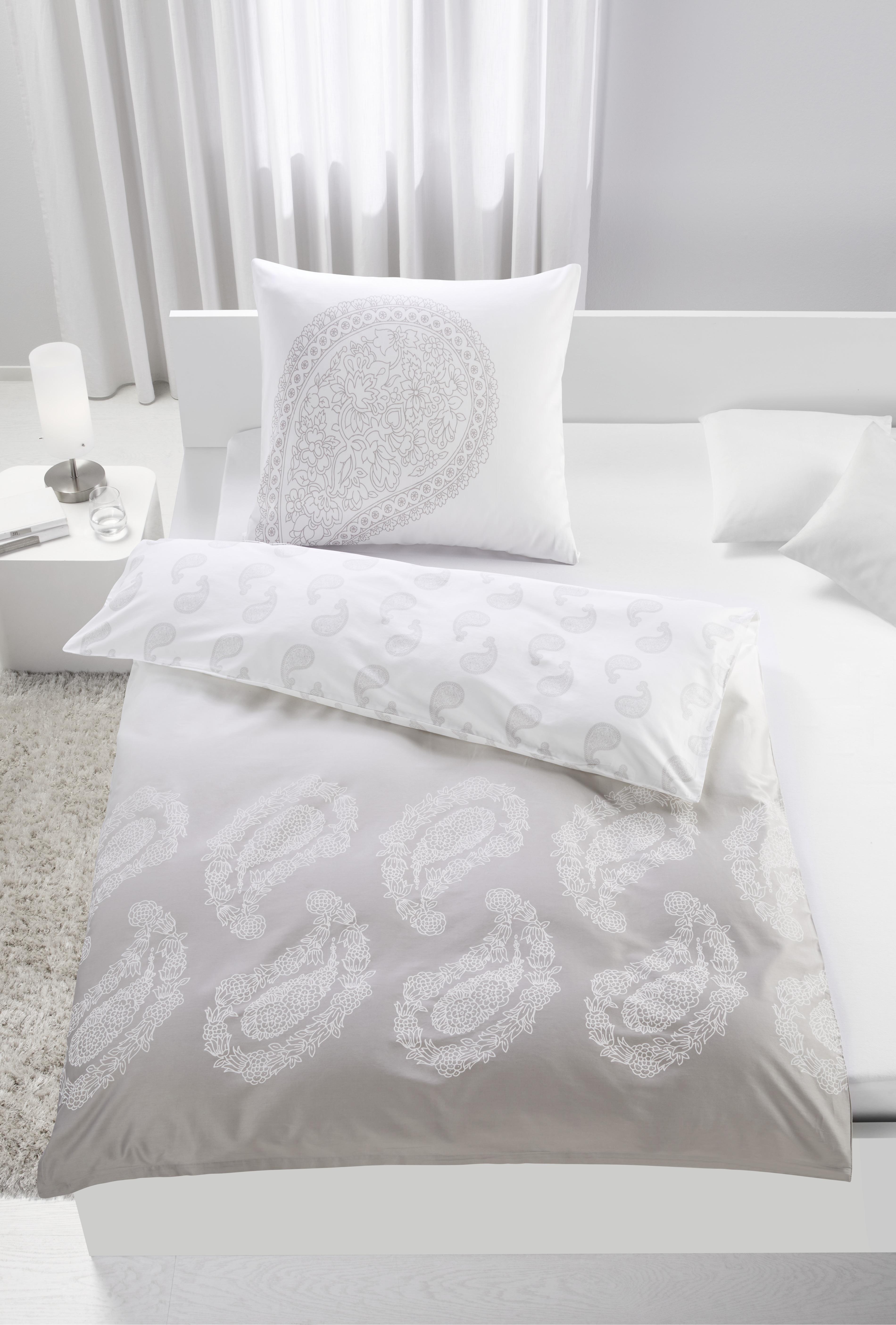 Bettwäsche Paisley ca. 135x200cm - Taupe/Weiß, LIFESTYLE, Textil (135/200cm) - Premium Living
