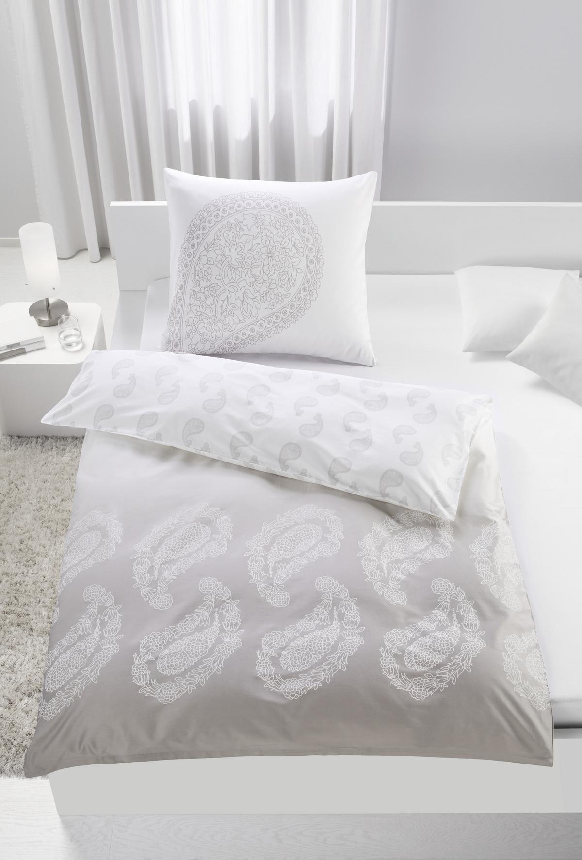 Bettwäsche Paisley ca. 135x200cm - Taupe/Weiß, LIFESTYLE, Textil (135/200cm) - Premium Living