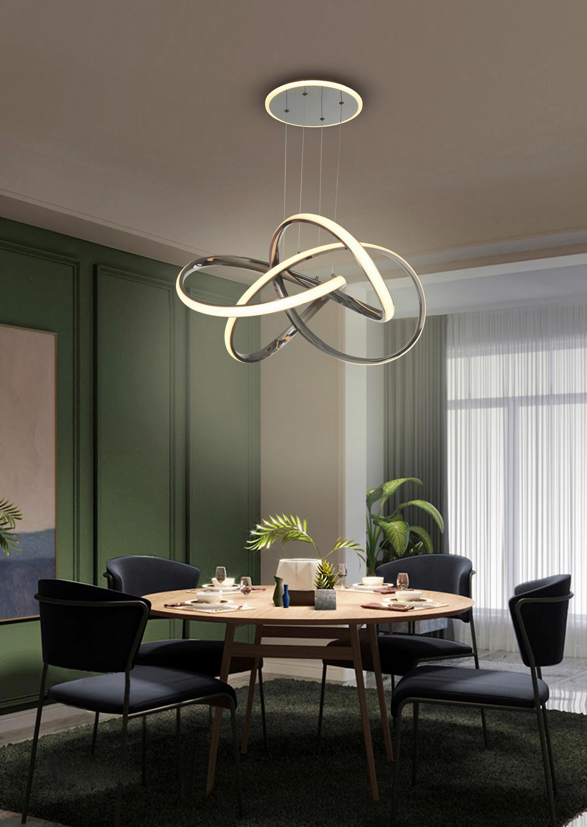 LAMPA WISZĄCA LED 6064-105 BANDOL - czarny chrom, Design, metal (64/150cm)