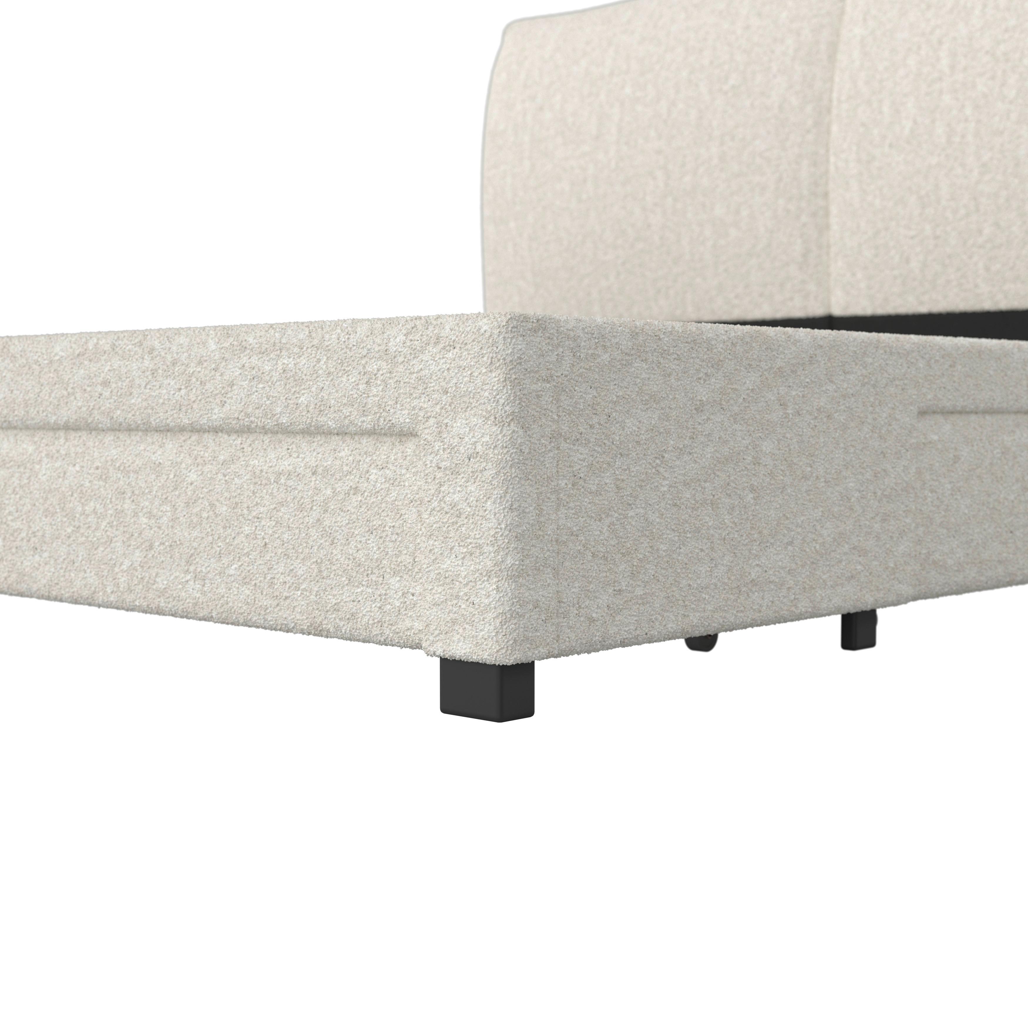 STOPPAD SÄNG ELLI - Elfenbein/ljusbrun, Modern, trämaterial/trä (180/200cm) - Bessagi Home