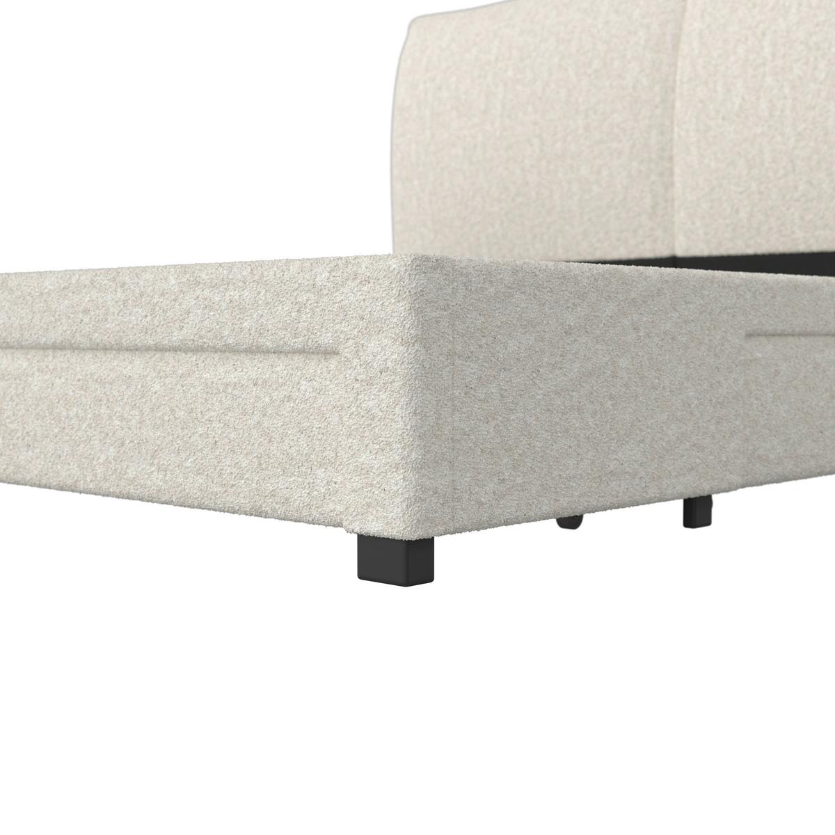 Polsterbett Elli ca. 180x200 cm Elfenbein - Hellbraun/Elfenbein, Modern, Holz/Holzwerkstoff (180/200cm) - Bessagi Home