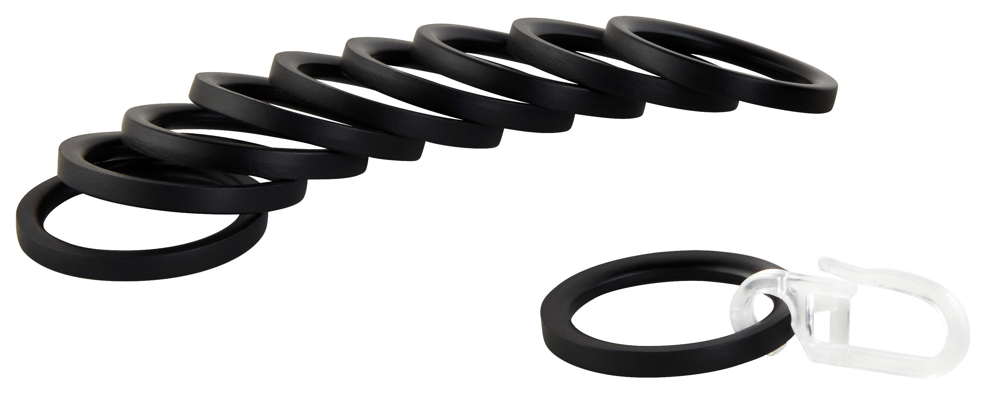 Ringeset für Rillcube in Schwarz 10 Stk. - Schwarz, Metall (16cm) - Modern Living