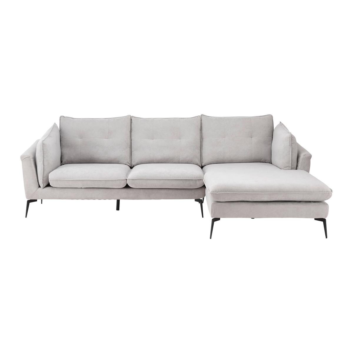 Sarokkanapé Sandro - világosszürke, Modern, textil/fa (258/86/82-160cm) - Bessagi Home