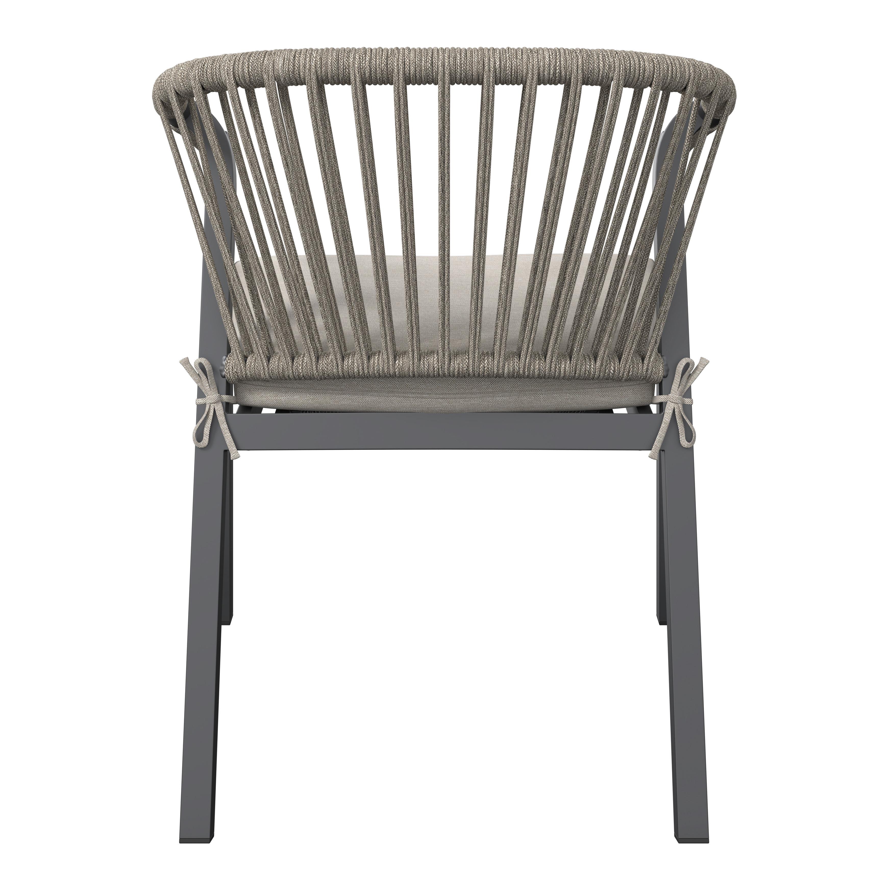 BALKONGMÖBLER SET BARDOLINO - ljusgrå/akaciefärgad, Modern, metall/trä (61/62/79cm) - Mömax