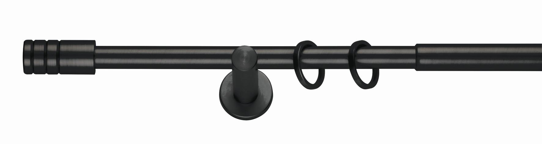 Set galerie perdea 210-400 cm Rillcube - negru, metal (210-400cm) - Premium Living