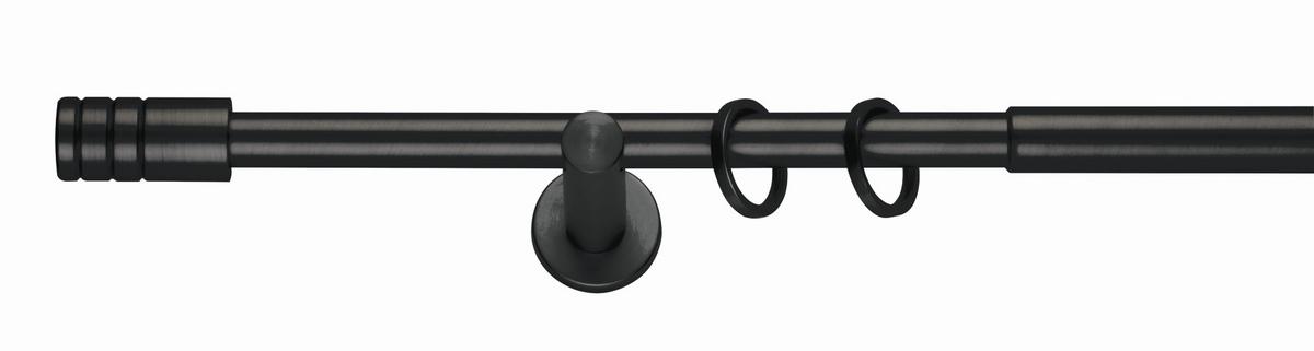 Set galerie perdea 210-400 cm Rillcube - negru, metal (210-400cm) - Premium Living