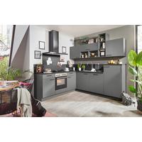 Eckküche Clean Anthrazit - Anthrazit/Schwarz, Holzwerkstoff (225/245cm) - Express-Kuechen