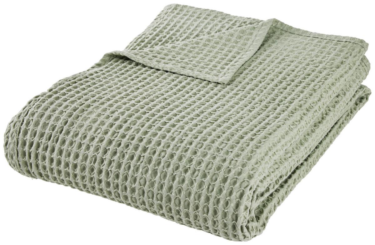 Takaró Nora - zsályazöld, Modern, textil/természetes anyagok (130/170cm) - Modern Living