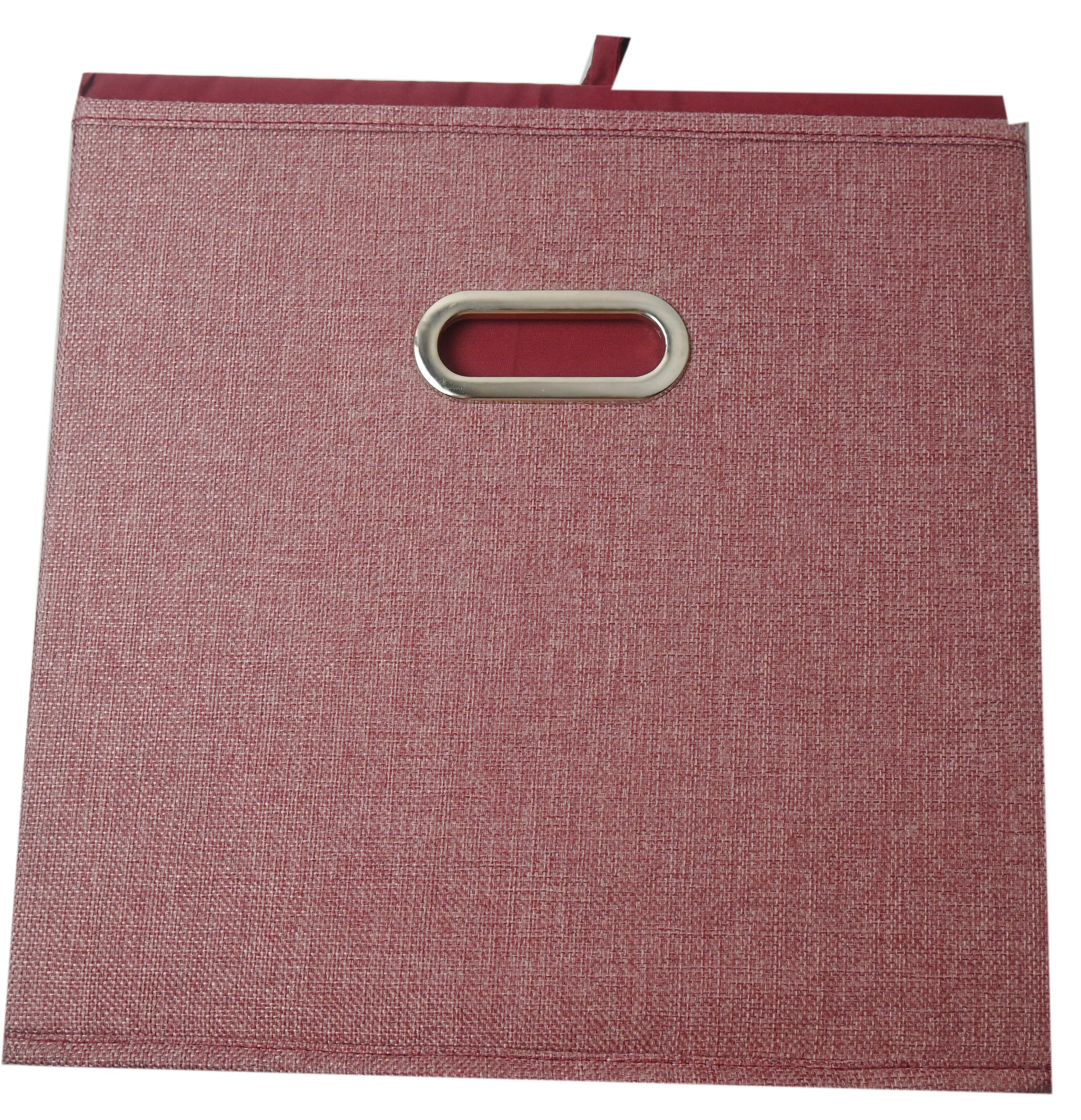 Faltbox Bobby ca. 34l - Rotbraun, Modern, Karton/Textil (33/32/33cm) - Premium Living