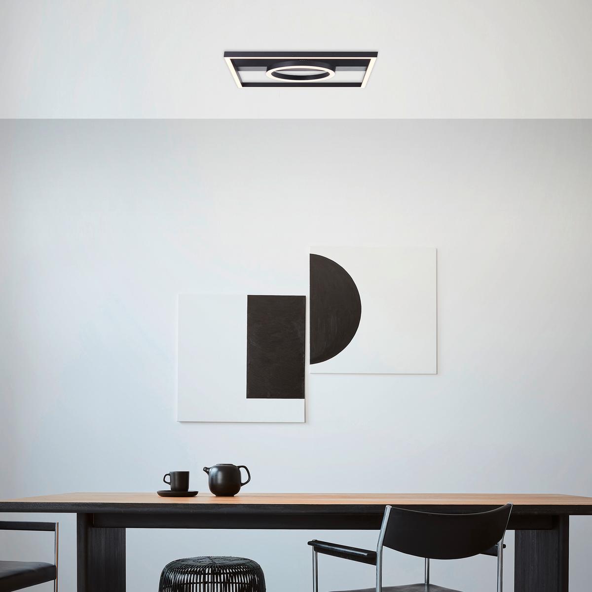 LED-Paneel Maureen Schwarz max. 24 Watt - Schwarz, Design, Kunststoff/Metall (5/40/40cm) - Brilliant