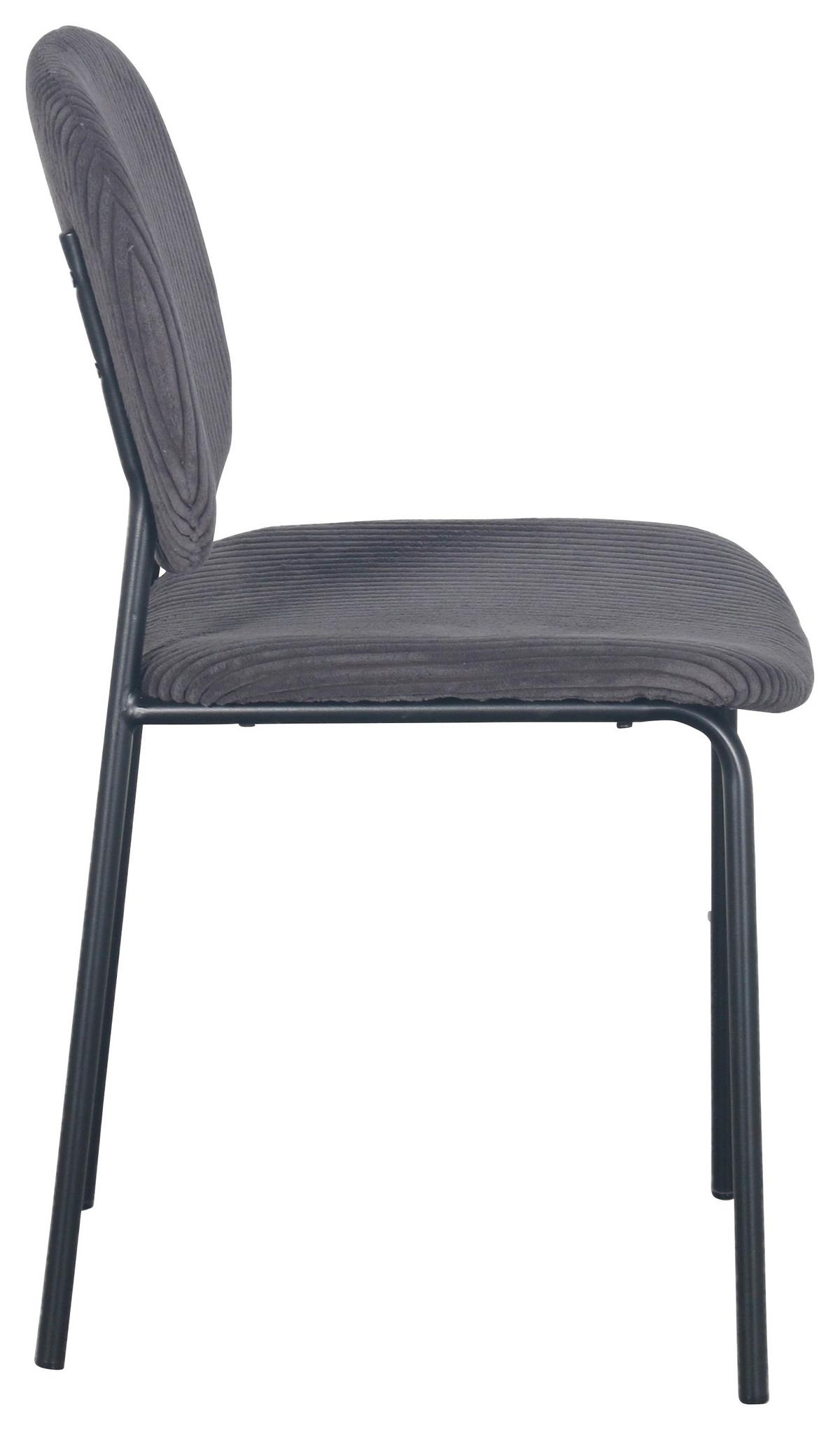 Stuhl Ira in Grau - Schwarz/Grau, MODERN, Holz/Textil (47/83/53cm) - Mömax