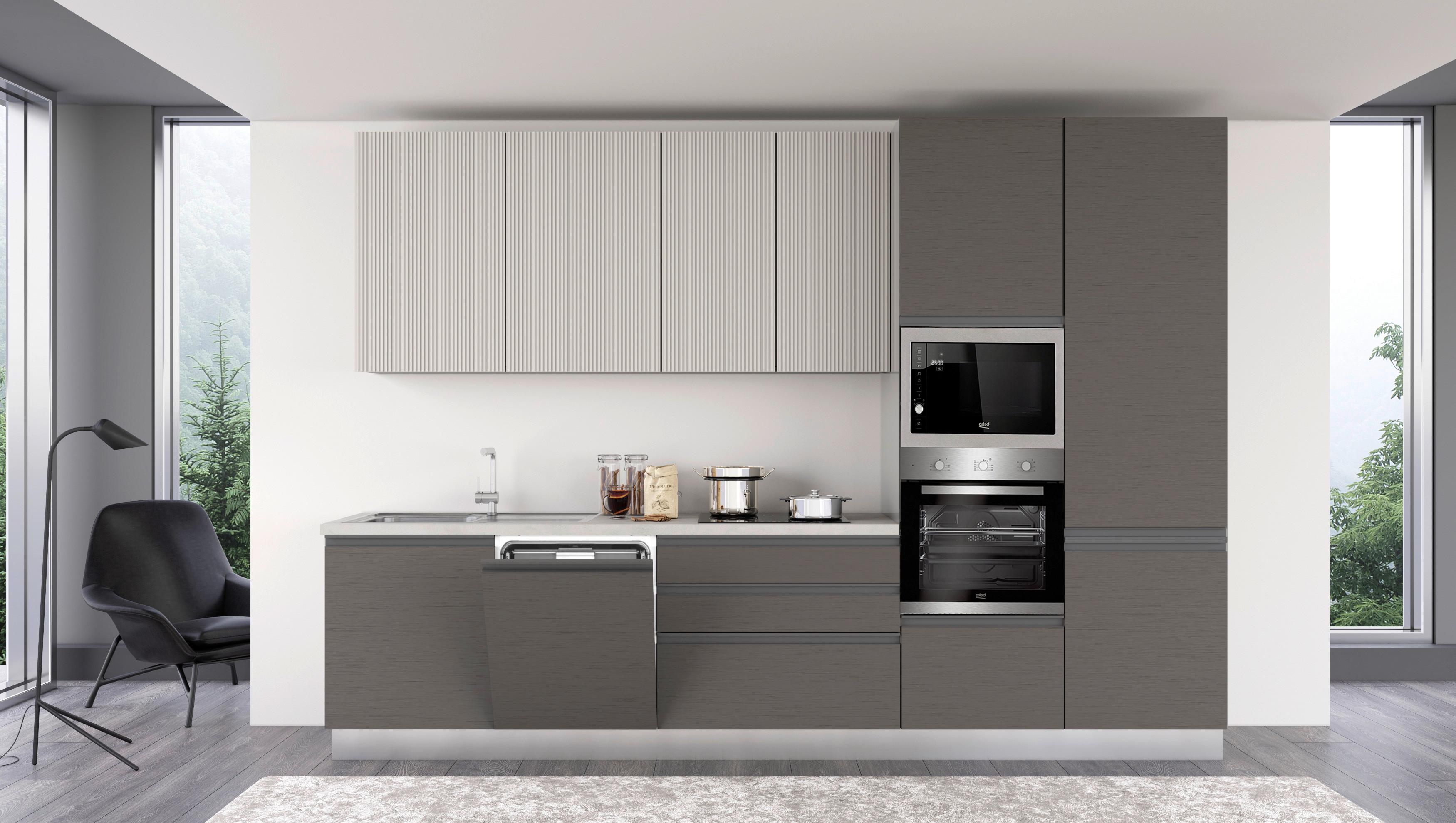 Kuhinjski Blok New Helena 330 Sx - brončane boje/kašmir, Konvencionalno, metal/drvo (330/240/60cm) - Mömax